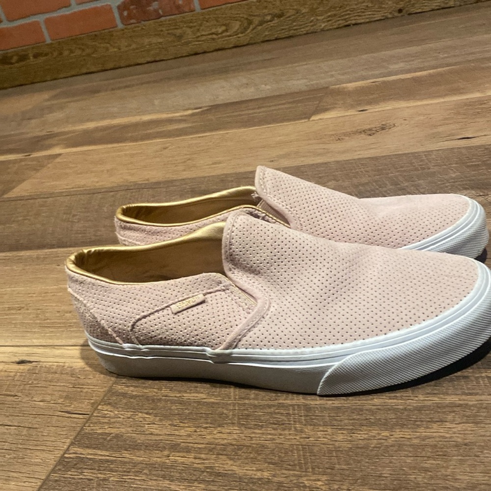 Vans pink slip ons size 8